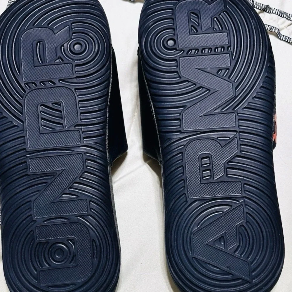 Auburn Navy and Orange Slide Sandals Size 5